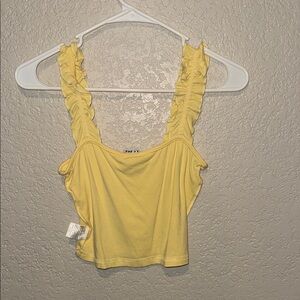 Sunny Yellow Ruffled Crop Top